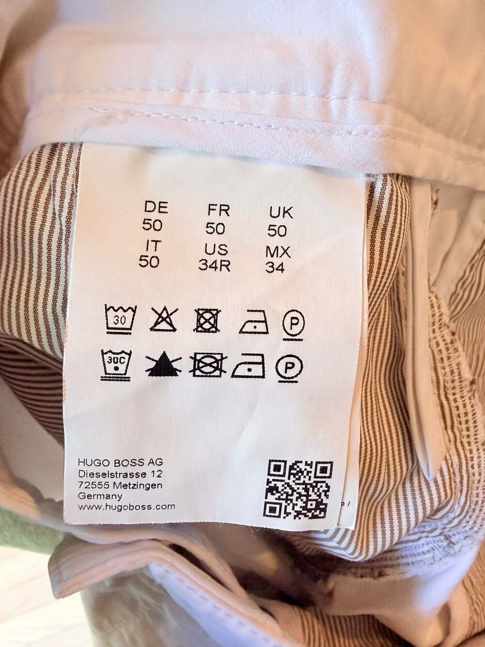 BOSS Hugo Boss Men's White Stretch Chino Shorts Size 34 - Picture 6 of 6